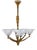 Ceiling Lamp with Bronze Mount and Opalescent Glass, 1930s For Sale