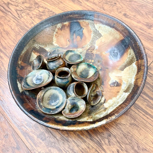 Mid Century 1960s Axella Denmark Large Modernist Shallow Sculptural Bowl For Sale - Image 12 of 12