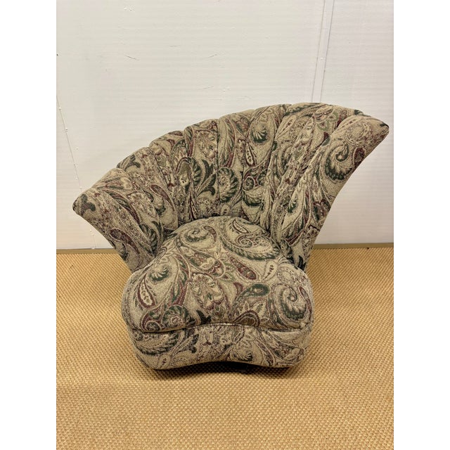 Tan Vintage Vladimir Kagan Style Channel Fan-Shaped Art Deco Inspired Lounge Chairs - A Pair For Sale - Image 8 of 9