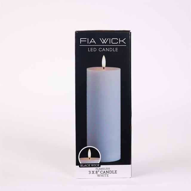 Kenneth Ludwig Chicago FIA Wick White Pillar Candle (Set of 2) For Sale - Image 4 of 5