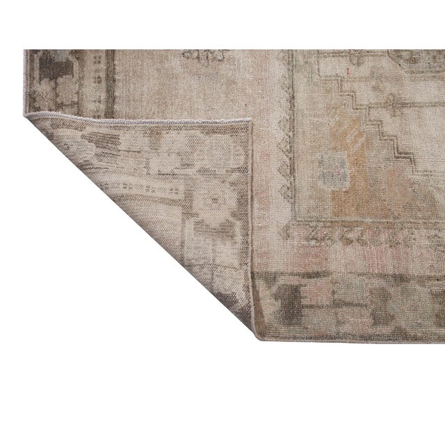 Mid 20th Century Washed Out Vintage Turkish Kars Rug For Sale - Image 5 of 6