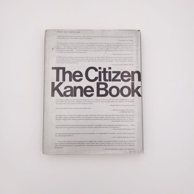 "The Citizen Kane Book", 1971. Some wear to dust jacket.