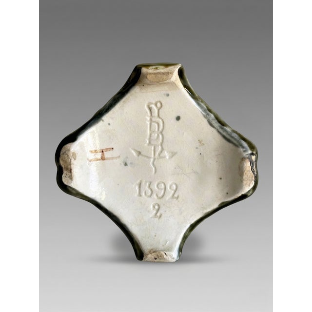 Art Nouveau French Ceramic Vase with Thistle Relief Decor from De Bruyn, 1890s For Sale - Image 6 of 7