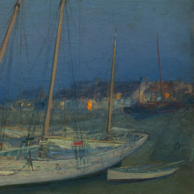 'Etaples' by Charles John Dickman, Nocturne With Boats, Académie Julian, Paris Salon, San Francisco For Sale In Monterey, CA - Image 6 of 10