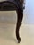 Wood Carved Mahogany Bench With Grey Silk Upholstery For Sale - Image 7 of 11