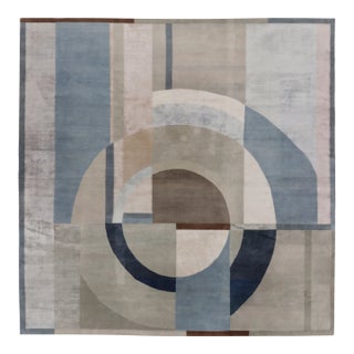 Rug & Kilim's Oversized Mid-Century Modern Square Rug in Bold Geometric Patterns For Sale