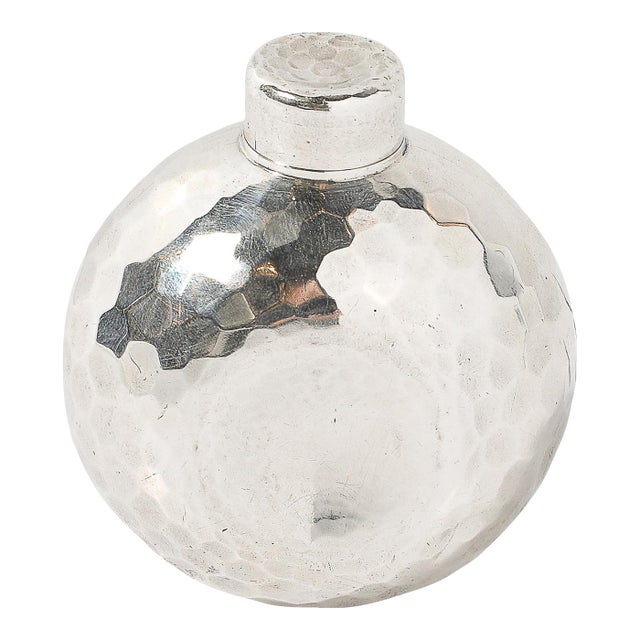 Aesthetic Movement Signed Whiting Sterling Silver Ball-Form Scent Flask For Sale