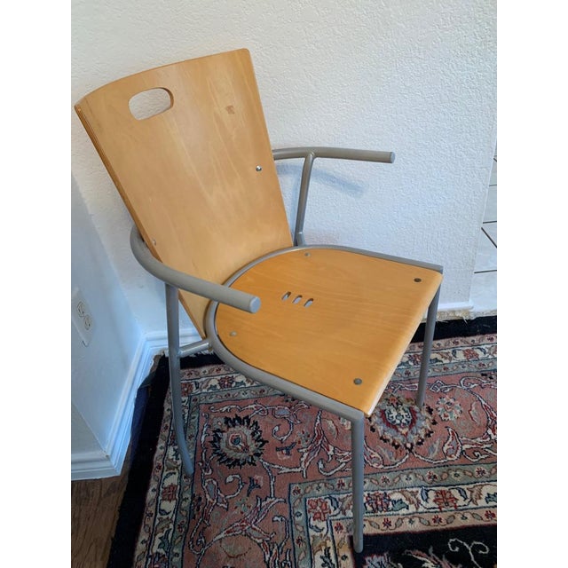 1970s Modernist Chair With Laminated Plywood Seat For Sale - Image 9 of 9
