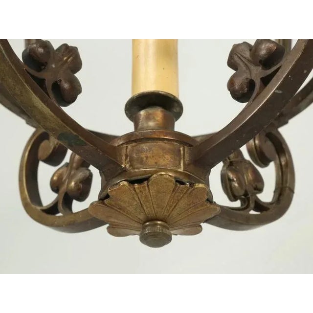 Antique French Solid Bronze Lantern For Sale - Image 10 of 11