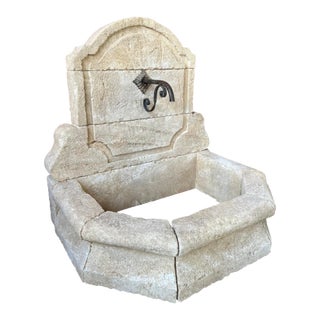 Menerbes, Small Limestone Wall Fountain, South of France For Sale