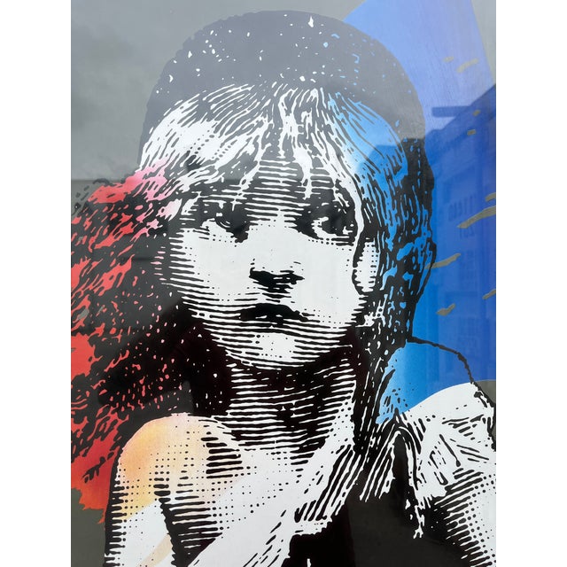 Blue Vintage 1986 "Les Misérables" Musical in London Original Framed Promotional Poster. For Sale - Image 8 of 17