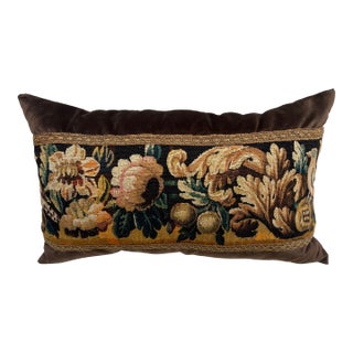 Large Pillow Upholstered With Authentic 18th-Century Tapestry For Sale