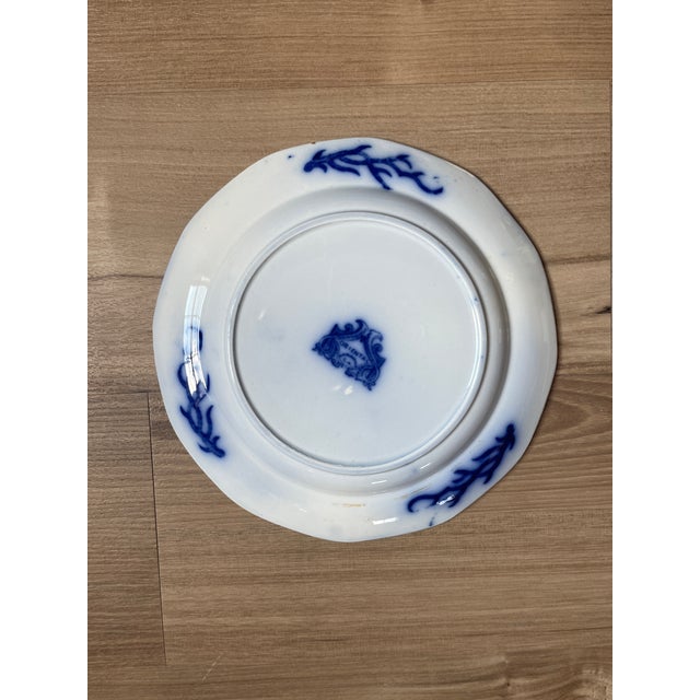 Pair of Antique Samuel Alcock Flow Blue Chinoiserie Plates For Sale - Image 4 of 6