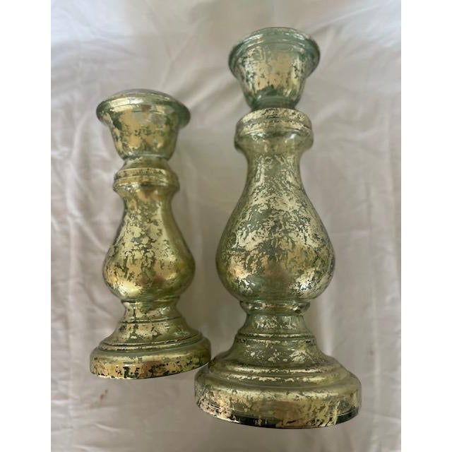 Mid-Century Modern Large Green Glass Bowl & Candleholders, Spain For Sale - Image 3 of 13