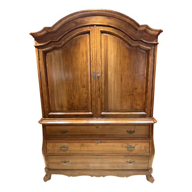 Two-Tiered Sideboard in Wood with Two Doors and Drawers For Sale