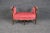 This is a gorgeous, absolutely ridiculously handsome carved bench. The ruby red upholstery is good though not perfect due...