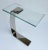 1980s C.1980's D. I. A. (Design Institute for America) Cantilevered, Polished Nickel & Glass Top Accent/Occasional/Drinks Table For Sale - Image 5 of 12