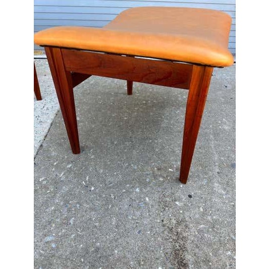 Mid 20th Century Foot Stools by Finn Juhl for France & Son in Teak and Leather For Sale - Image 9 of 12
