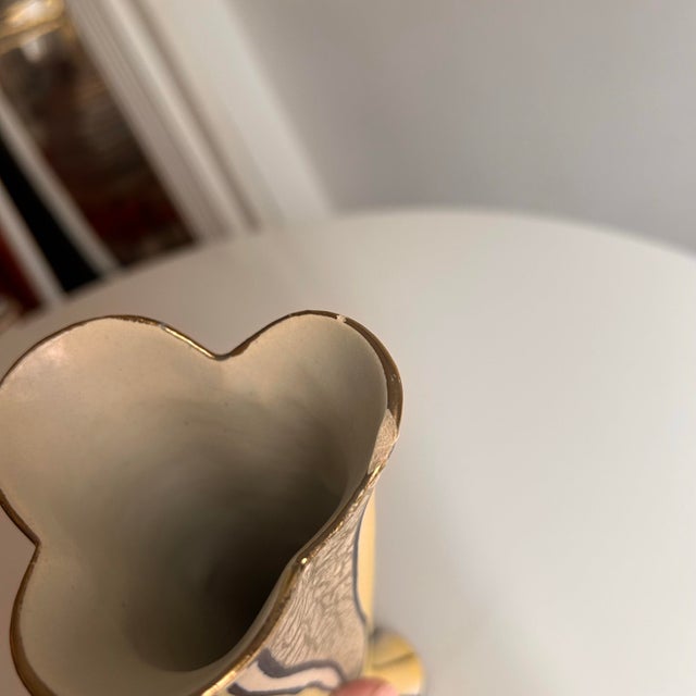 Small Mid-Century Yellow Ceramic Vase For Sale In New York - Image 6 of 8