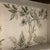 Painted Canvas Off White Wood China Cabinet Drexel Floral Bird Wallpaper Backing For Sale - Image 12 of 12