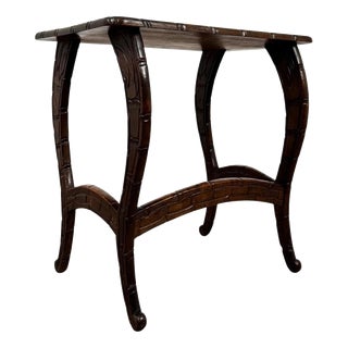 Antique English Carved Mahogany Side Table, 1900s For Sale