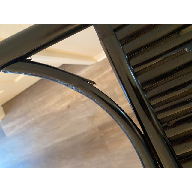 1960s Asian Chinoiserie Bamboo Rattan Folding Tray Table For Sale - Image 6 of 11