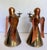 Mid 20th Century Pair of Mid-Century Brass & Copper Angel Candleholders For Sale - Image 5 of 12