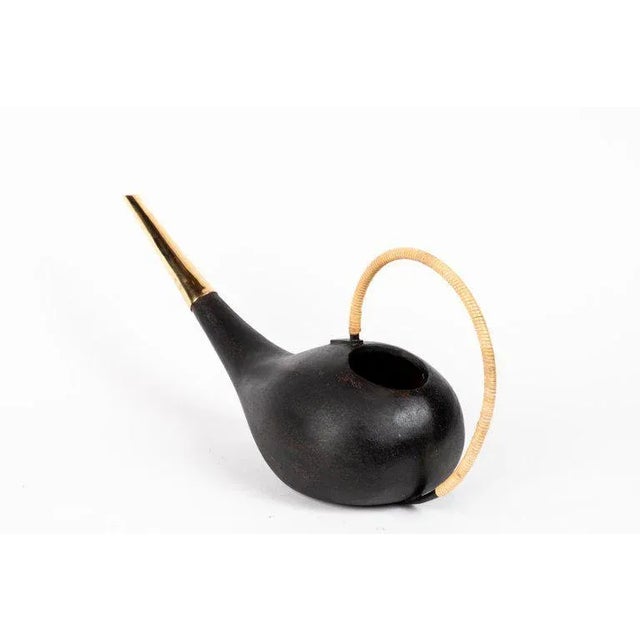 Wood Carl Auböck #3632 Watering Can in Patinated Brass and Cane For Sale - Image 7 of 12