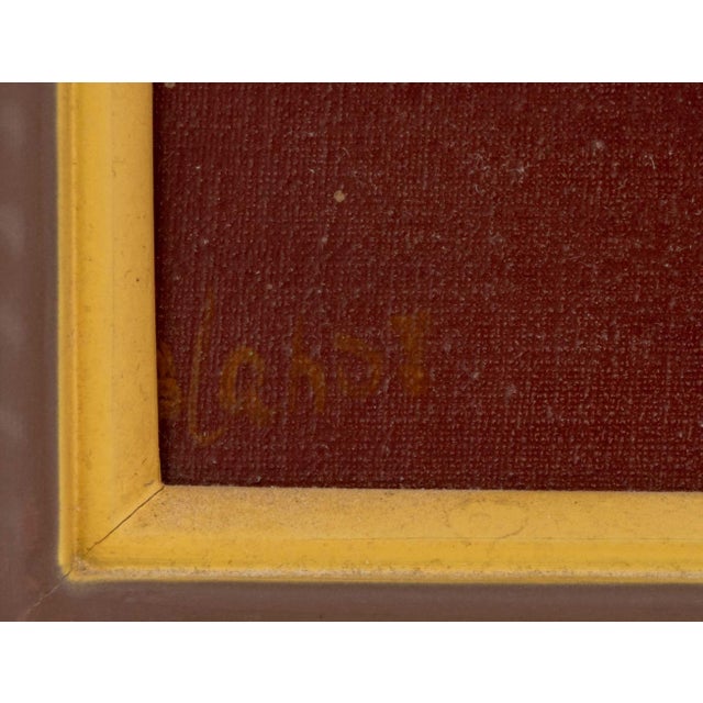 Textile 20th Century School, Violin Still Life, Oil on Canvas For Sale - Image 7 of 8