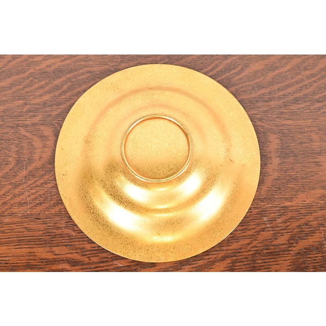 Metal Tiffany Studios New York Bronze Doré Plate or Shallow Bowl For Sale - Image 7 of 9