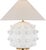 Modern Kelly Wearstler by Visual Comfort Signature Linden Medium Orb Table Lamp in Plaster White with Linen Shade For Sale - Image 3 of 3