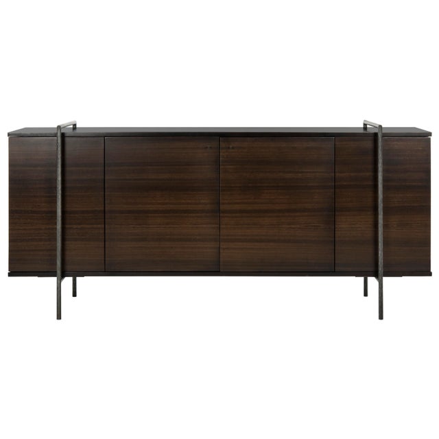 Wood Sideboard, Brown & Black For Sale - Image 9 of 9