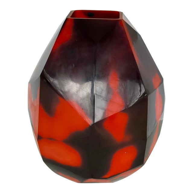 Currey & Company Modern Faceted Geometric Akaka Vase For Sale