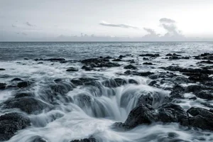 Saltwater Drain - Photograph by George Diebold - Plexiglas Laminated - Island of Kauai, Hawaii