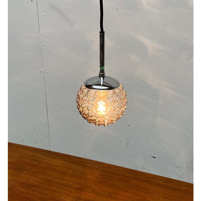 Late 20th Century Vintage German Space Age Glass Ball Pendant Lamps by Rolf Krüger for Staff, 1970s, Set of 4 For Sale - Image 5 of 18