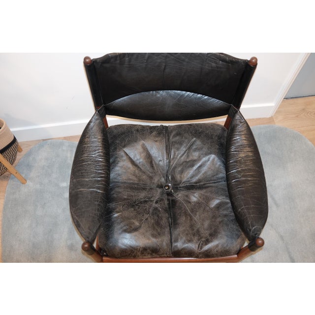 1960s Danish Modern Kristian Vedel "Modus" Leather Lounge Chairs — Pair For Sale - Image 9 of 15