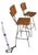 Late 20th Century Pair of Metal Bar Chairs With Slatted Seats and Backs For Sale