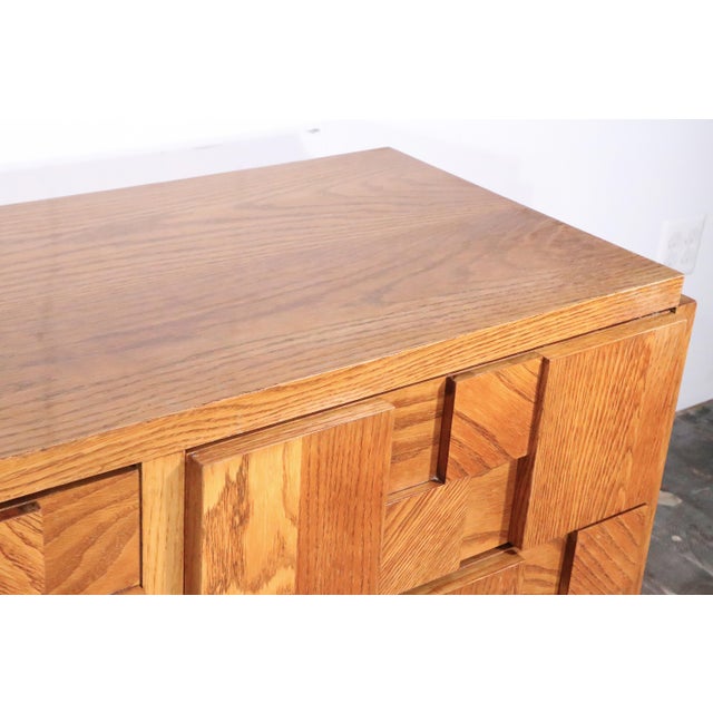 Brutalist Lane Staccato Block Front Nine Drawer Dresser C. 1970's For Sale - Image 15 of 17