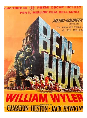 Italian Ben Hur Film Poster, 1960s