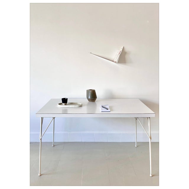 A beautiful and rare dining by Wim Rietveld, manufactured by Gispen in the Netherlands around 1950. Mid-century,...