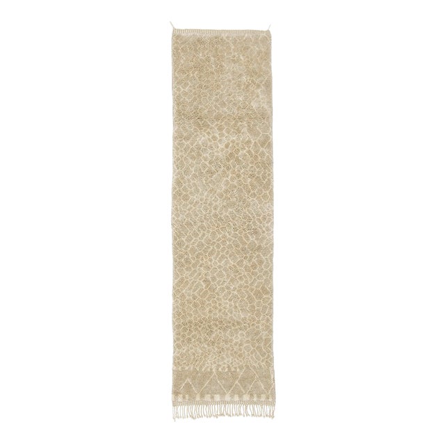 Hand-Knotted Wool Runner Rug by Azele Studio For Sale