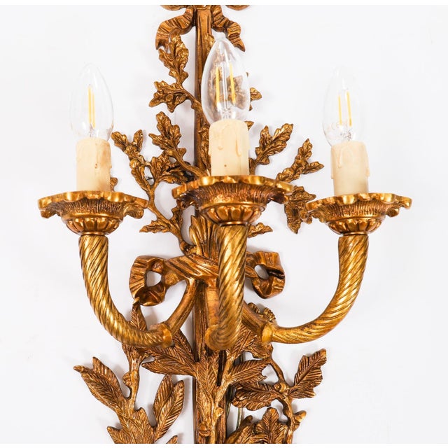 Vintage French Louis Revival Ormolu Wall Lights, 1920s, Set of 6 For Sale - Image 14 of 18