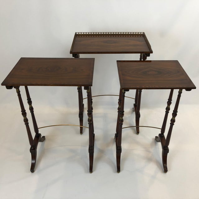 Regency Zebra Wood Nesting Tables Set of 3 Chairish