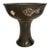 1950s Japanese Black Glazed Pottery Stem Cup For Sale