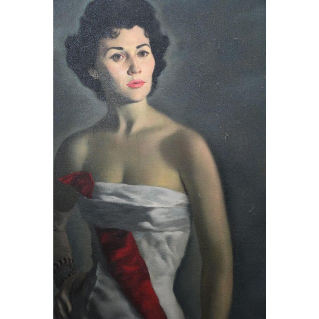A 1958 oil on canvas portrait of Norma Carlin Kipness by Julian Courtnay Hunt (American/Florida, 1917-2014). The portrait...