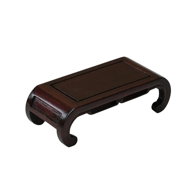 5.5" Reddish Brown Scroll Leg Rectangular Wood Display Stand Easel For Sale - Image 4 of 7