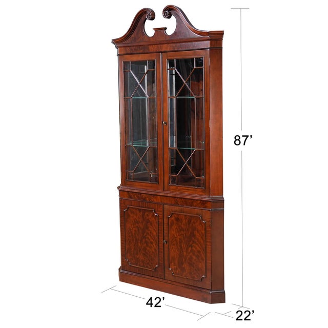 This double door, Large Mahogany Corner Cabinet by Niagara Furniture is manufactured from kiln dried, plantation grown,...