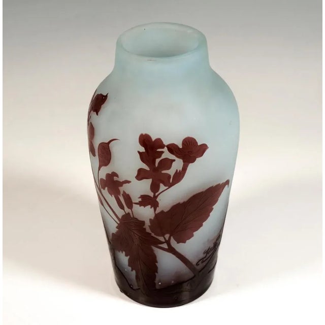 Art Nouveau Style Cameo Vase with Annual Honesty Decor from Emile Gallé, France, 1920s For Sale - Image 6 of 9