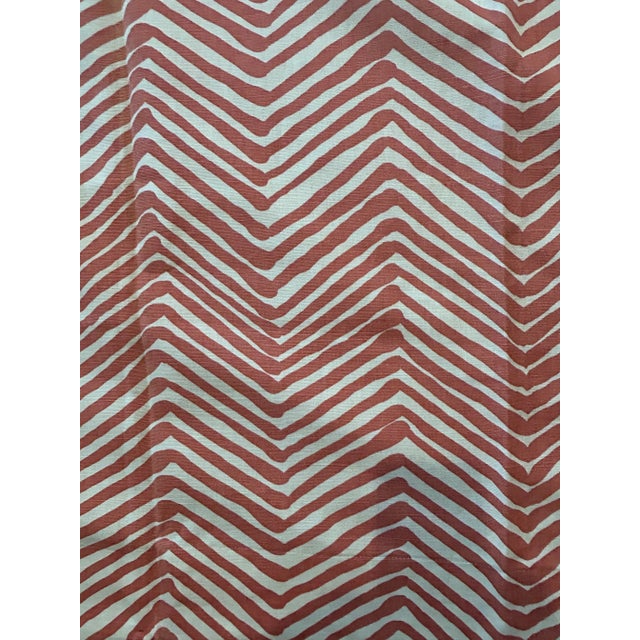 A finished Panel of Alan Campbell iconic print in a subtle coral color. Panel is finished at the top and ready to hang on...