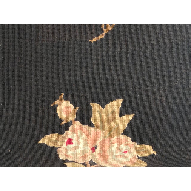 French Aubusson Needlepoint Floral Oversized Pillow Shams For Sale - Image 9 of 9